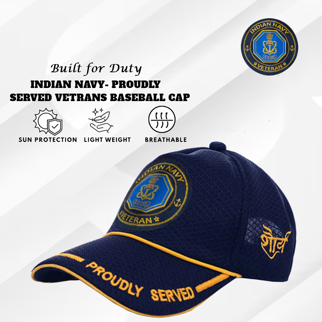 Indian Navy (Blue) Proudly Served Baseball Cap for Veterans