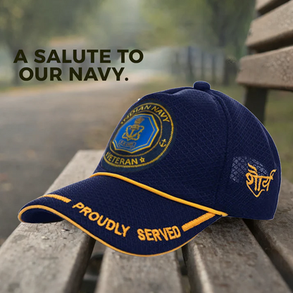 Indian Navy (Blue) Proudly Served Baseball Cap for Veterans