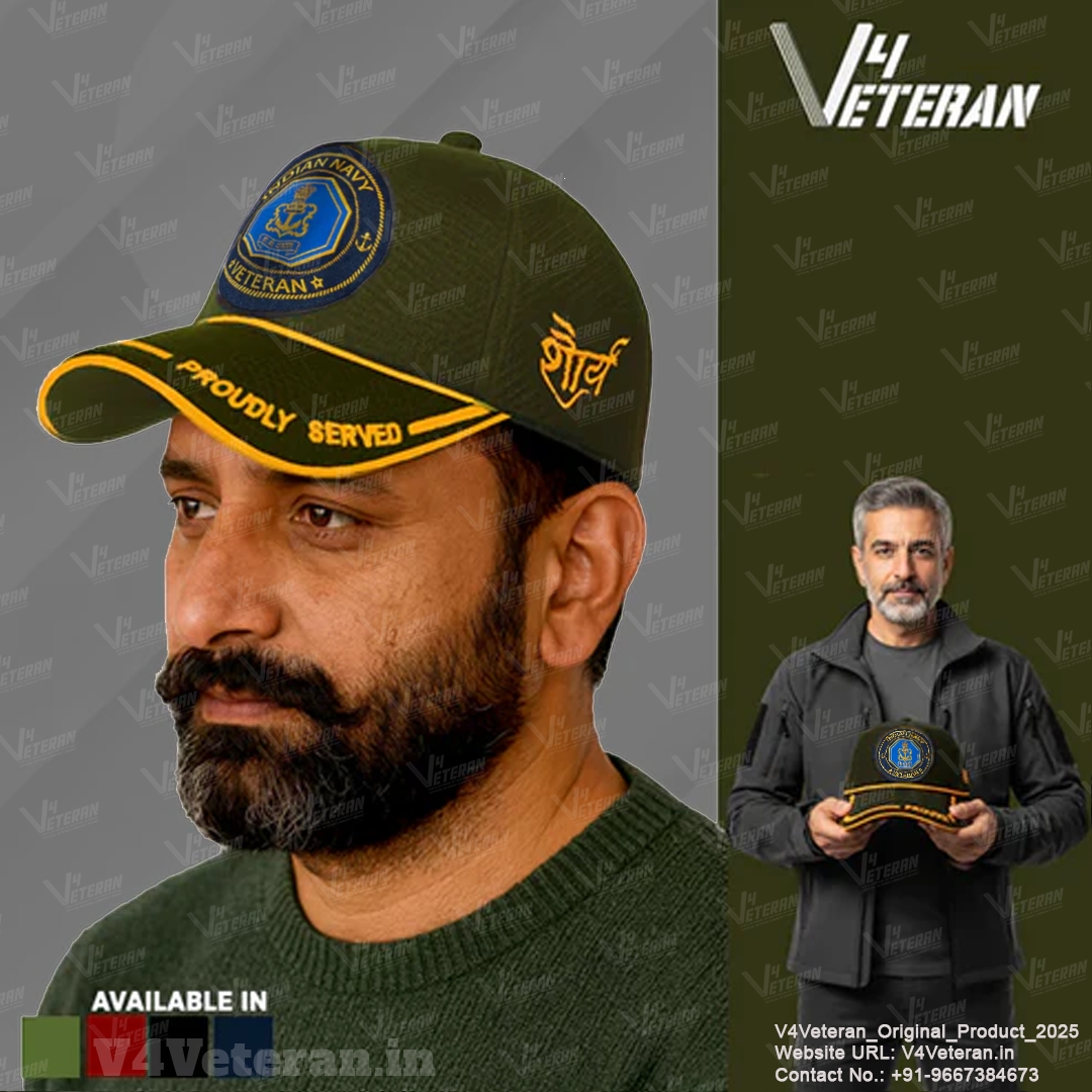 Indian Navy (Olive Green) Proudly Served Baseball Cap for Veterans