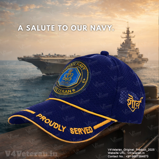 Indian Navy (Blue) Proudly Served Baseball Cap for Veterans