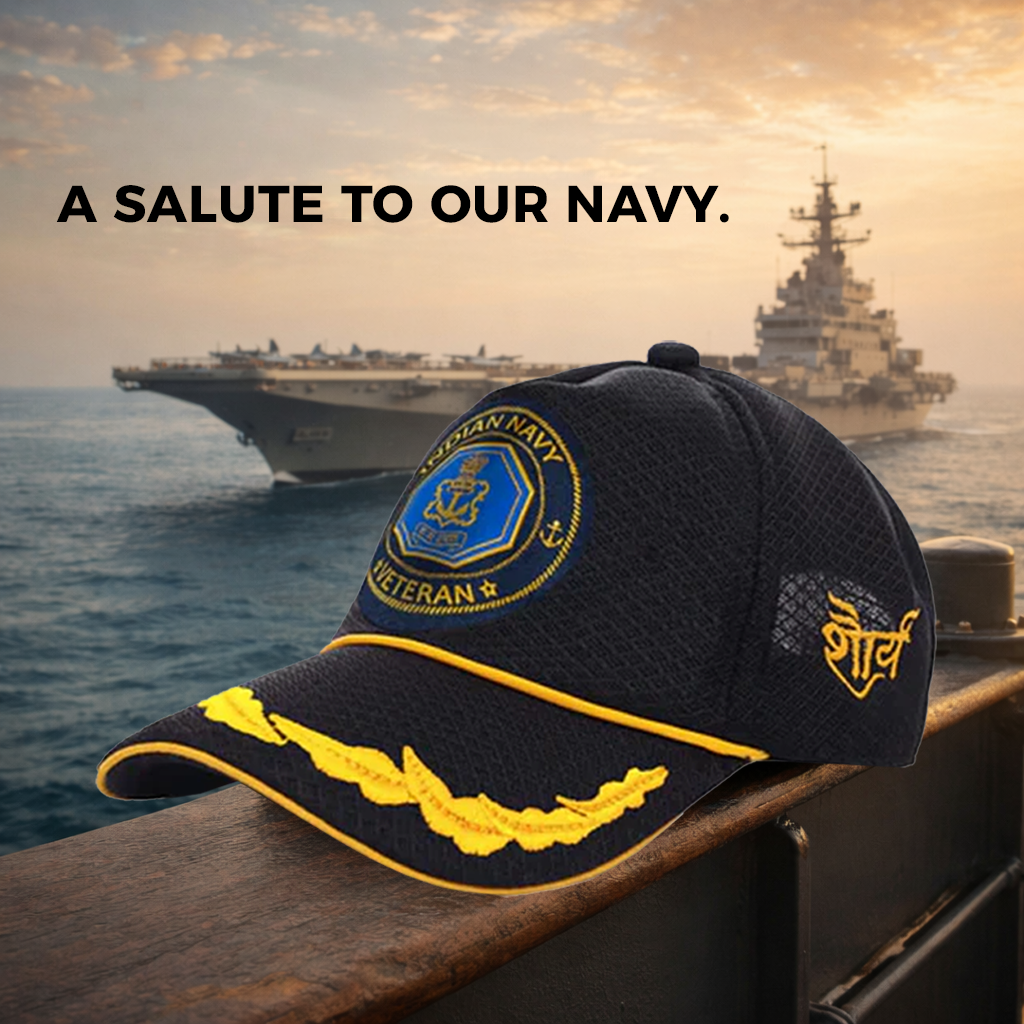 Indian Navy Officers' (Black) Veterans Baseball Cap