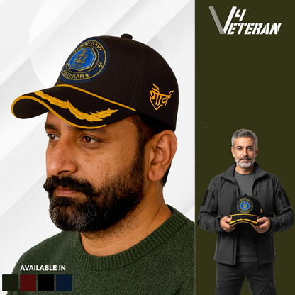 Indian Navy Officers' (Black) Veterans Baseball Cap
