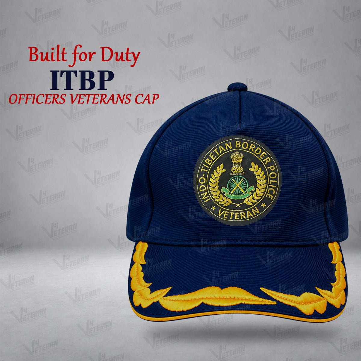ITBP Officers Veterans Cap (Fabric: Premium Autumn, Color: Blue)