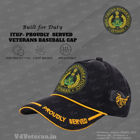 ITBP-Proudly Served (Black) Veterans Baseball Cap