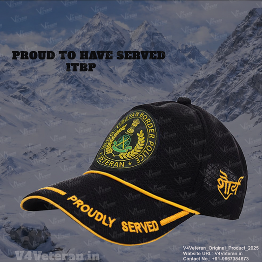 ITBP-Proudly Served (Black) Veterans Baseball Cap