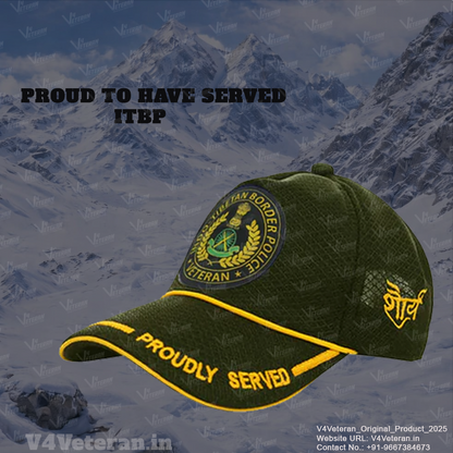 ITBP-Proudly Served (Olive Green) Veterans Baseball Cap