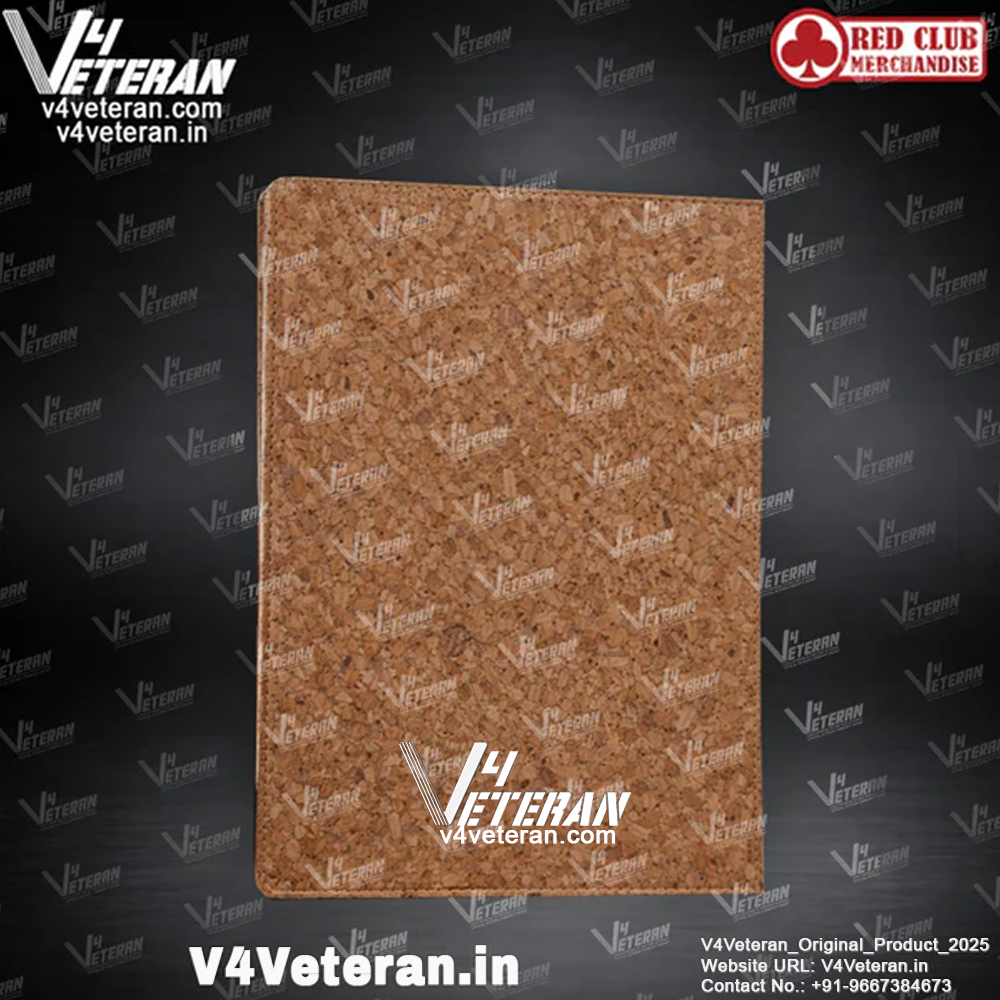 Classic ITBP (Veteran) Office Notebook with Phone–Card Pocket & Elastic Pen Loop (cork)