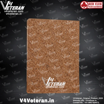 Classic ITBP (Veteran) Office Notebook with Phone–Card Pocket & Elastic Pen Loop (cork)
