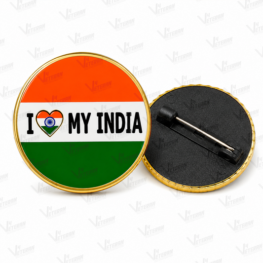 Indian Flag Lapel Pin – Premium Gold Patriotic Badge