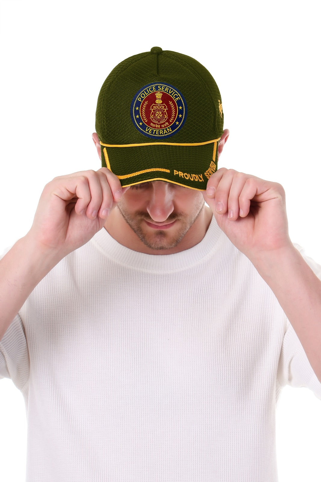 Police Service-Proudly Served (Olive Green) Veterans Baseball Cap