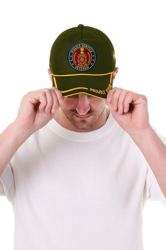 Police Service-Proudly Served (Olive Green) Veterans Baseball Cap