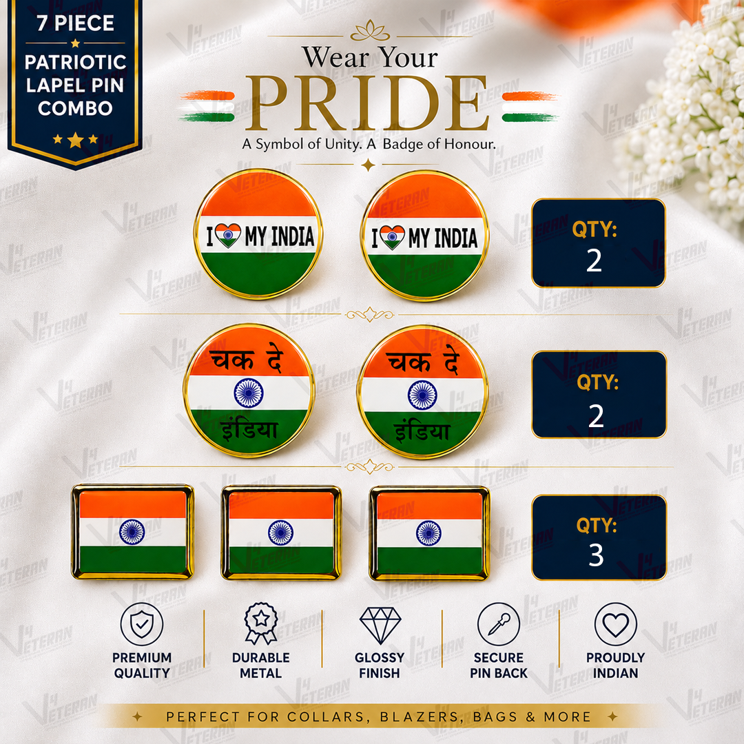 Indian Flag Lapel Pin – Premium Gold Patriotic Badge