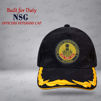 NSG Officers Veterans Cap (Fabric: Cotton, Color: Black)
