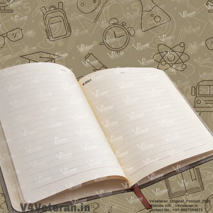 Classic Indian Navy(Veteran) Office Notebook with Phone–Card Pocket & Elastic Pen Loop