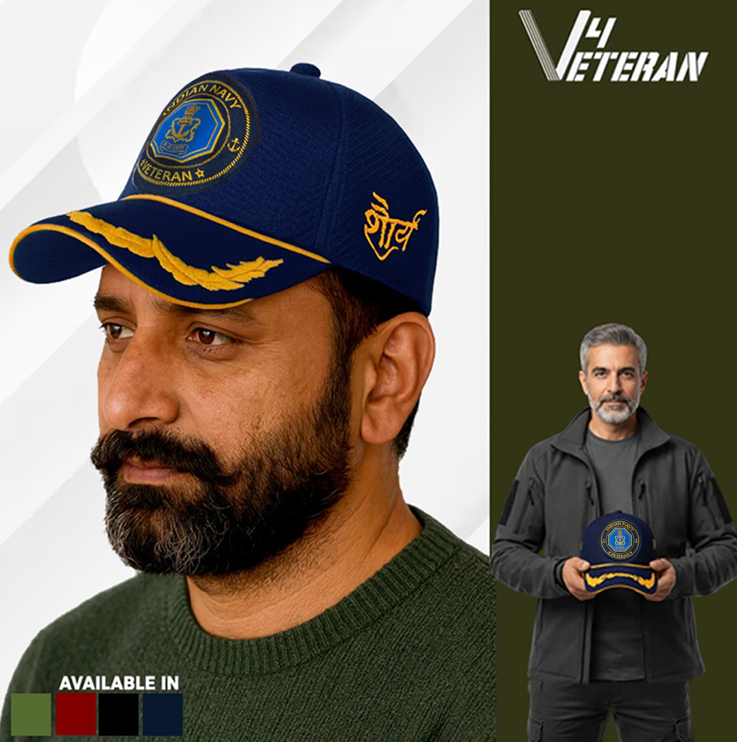 Indian Navy (Blue) Officers Baseball Cap for Veterans