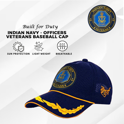 Indian Navy (Blue) Officers Baseball Cap for Veterans