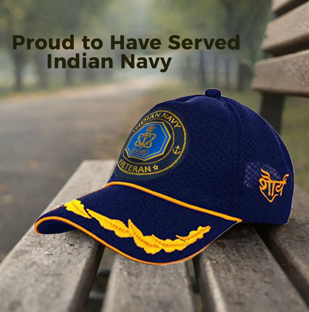 Indian Navy (Blue) Officers Baseball Cap for Veterans