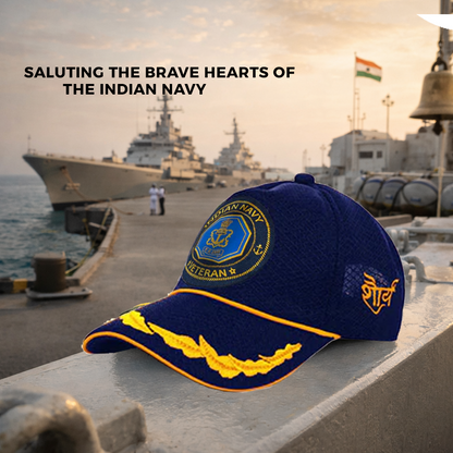 Indian Navy (Blue) Officers Baseball Cap for Veterans