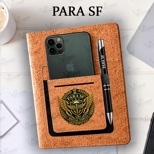 Legacy Para SF (Veteran) Office Notebook with Phone–Card Pocket & Elastic Pen Loop (cork)
