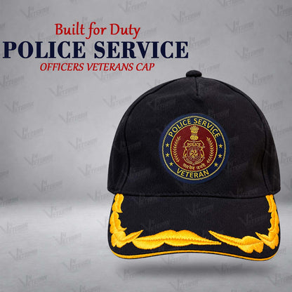 Police Service Officers Veterans Cap (Fabric: Cotton, Color: Black)