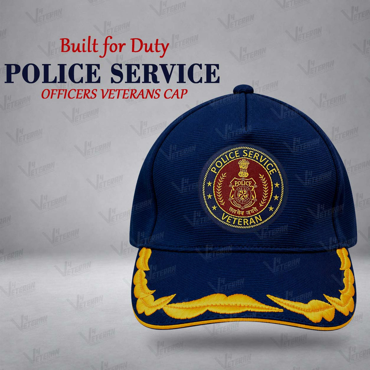 Police Service Officers Veterans Cap (Fabric: Premium Autumn, Color: Blue)