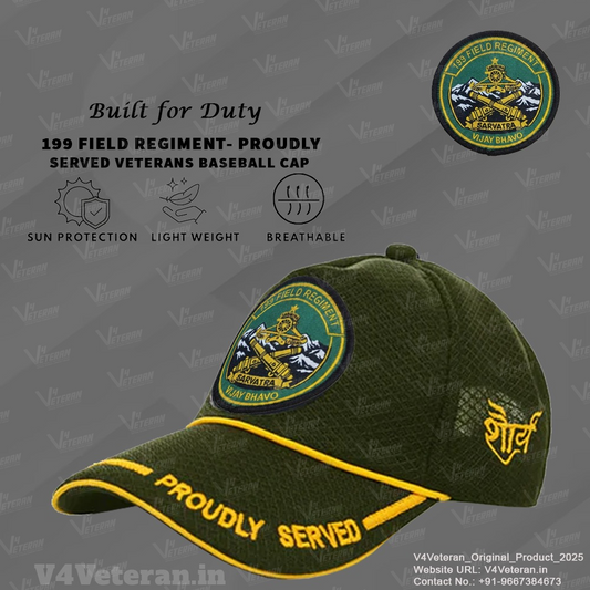 199 Field Regiment - Proudly Served (Green) Veterans Baseball Cap