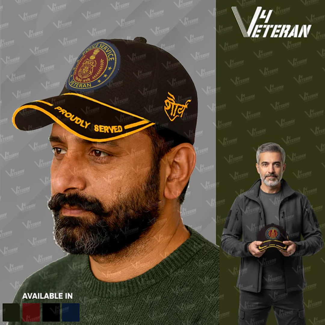 Police Service-Proudly Served (Black) Veterans Baseball Cap