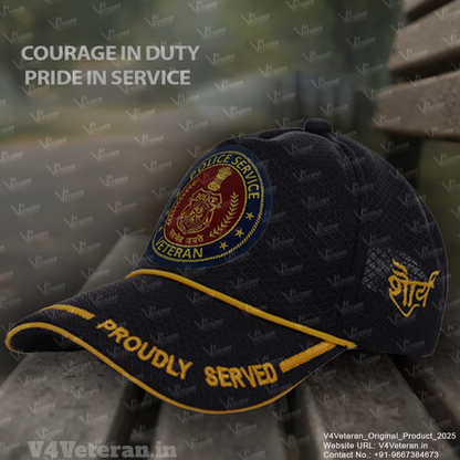 Police Service-Proudly Served (Black) Veterans Baseball Cap