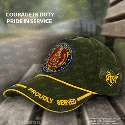 Police Service-Proudly Served (Olive Green) Veterans Baseball Cap