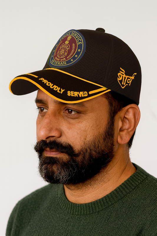 Police Service-Proudly Served (Black) Veterans Baseball Cap