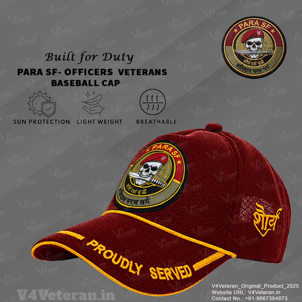 Para SF-Proudly Served (Maroon) Veterans Baseball Cap