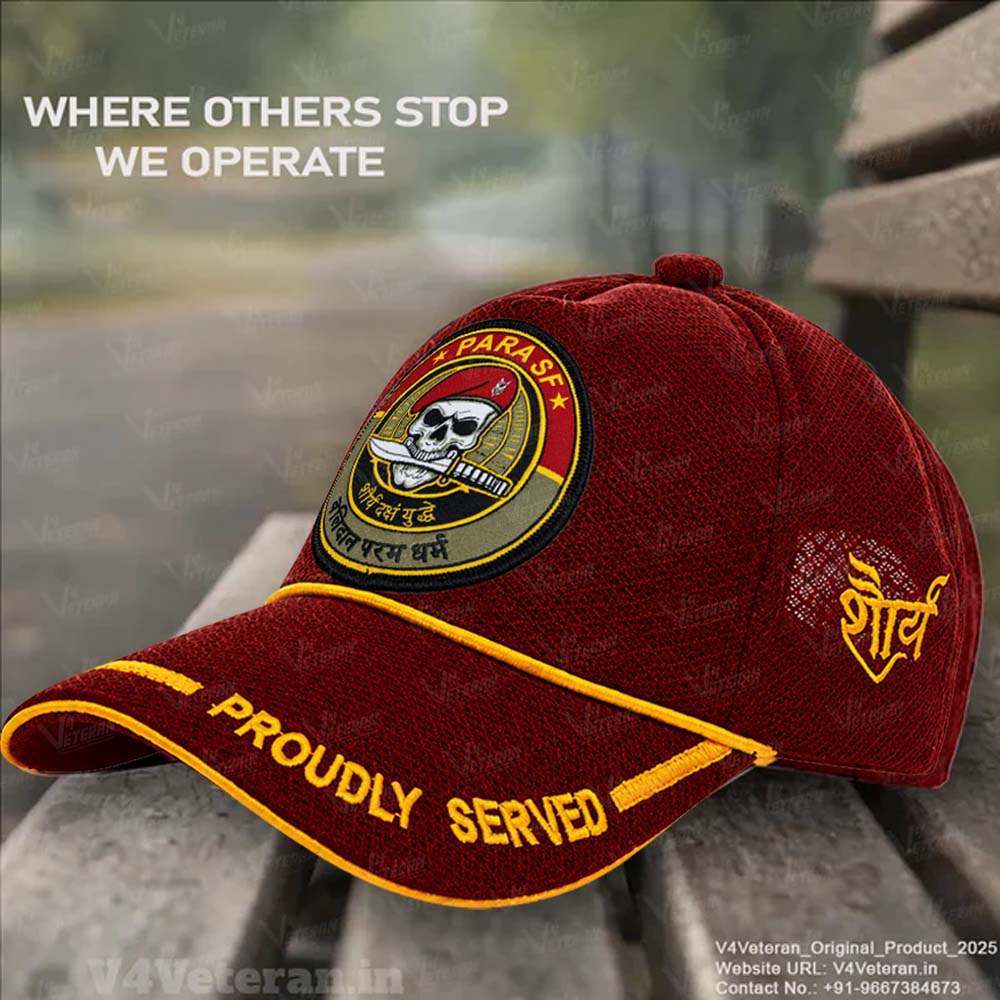 Para SF-Proudly Served (Maroon) Veterans Baseball Cap