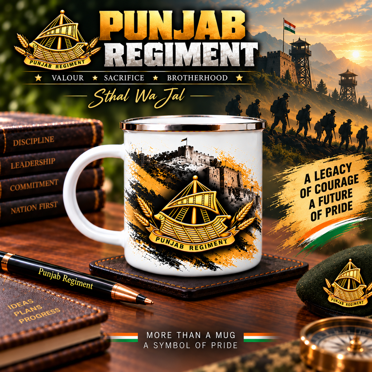 Punjab Regiment Steel Mug