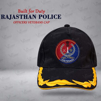 Rajasthan Police Officers Veterans Cap (Fabric: Cotton, Color: Black)