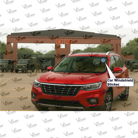 SBI Veteran Windshield Front Gumming Vinyl Stickers/Decals for Inside Pasting (Pack of 7)