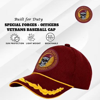 Special Forces Officers' (Maroon) Veterans Baseball Cap