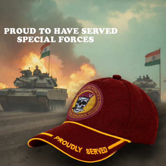 Special Forces-Proudly Served (Maroon) Veterans Baseball Cap
