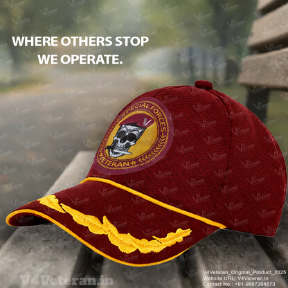 Special Forces Officers' (Maroon) Veterans Baseball Cap