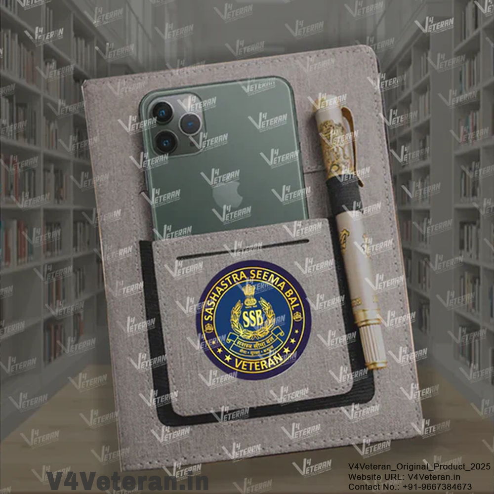Classic SSB (Veteran) Office Notebook with Phone–Card Pocket & Elastic Pen Loop