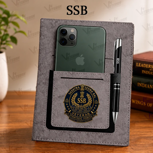 Classic SSB (Veteran) Office Notebook with Phone–Card Pocket & Elastic Pen Loop