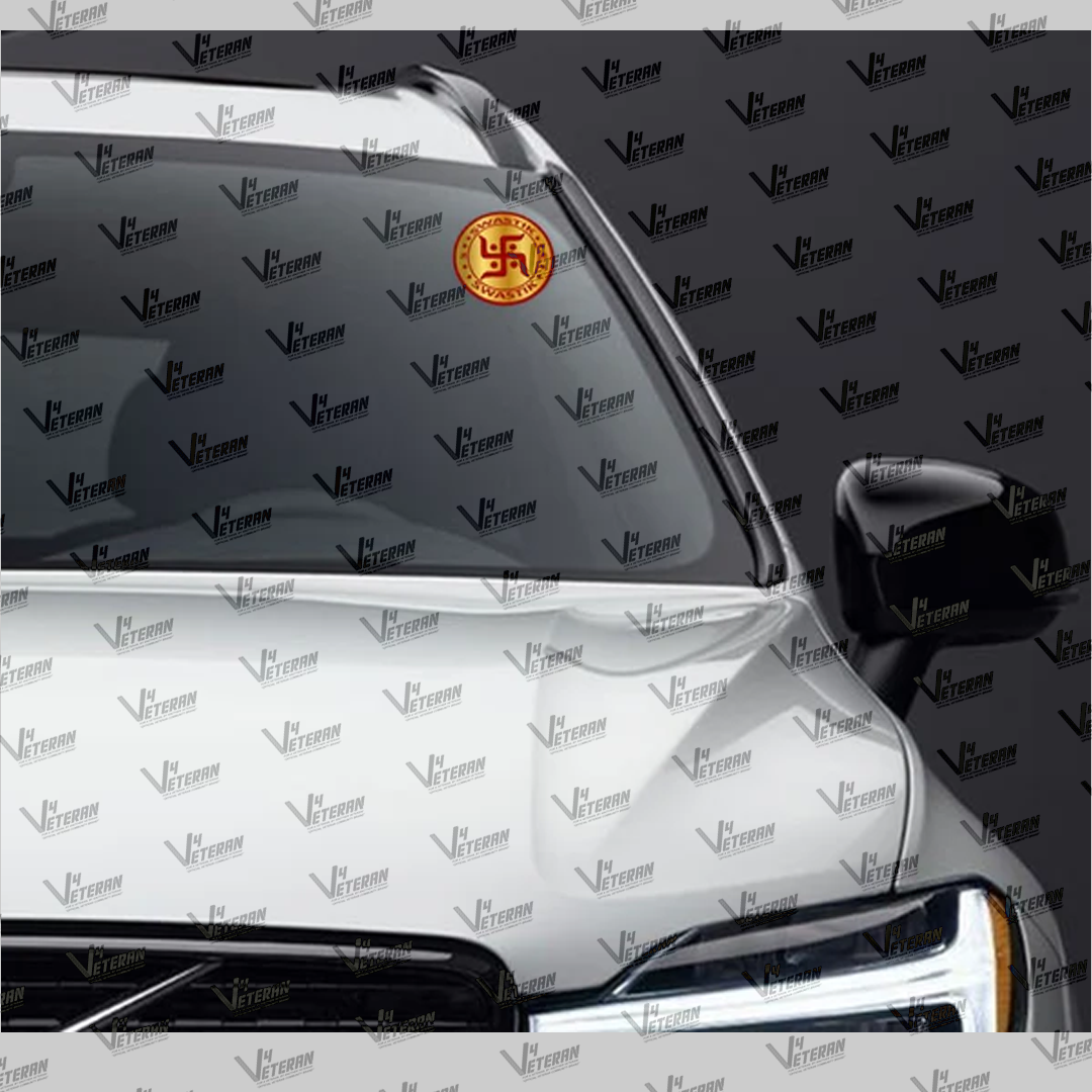 SWASTIK Windshield Front Gumming Vinyl Stickers/Decals for Inside Pasting (Pack of 7)
