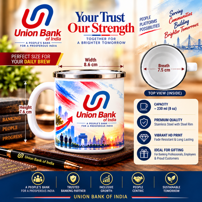 Union Bank of India Steel Mug