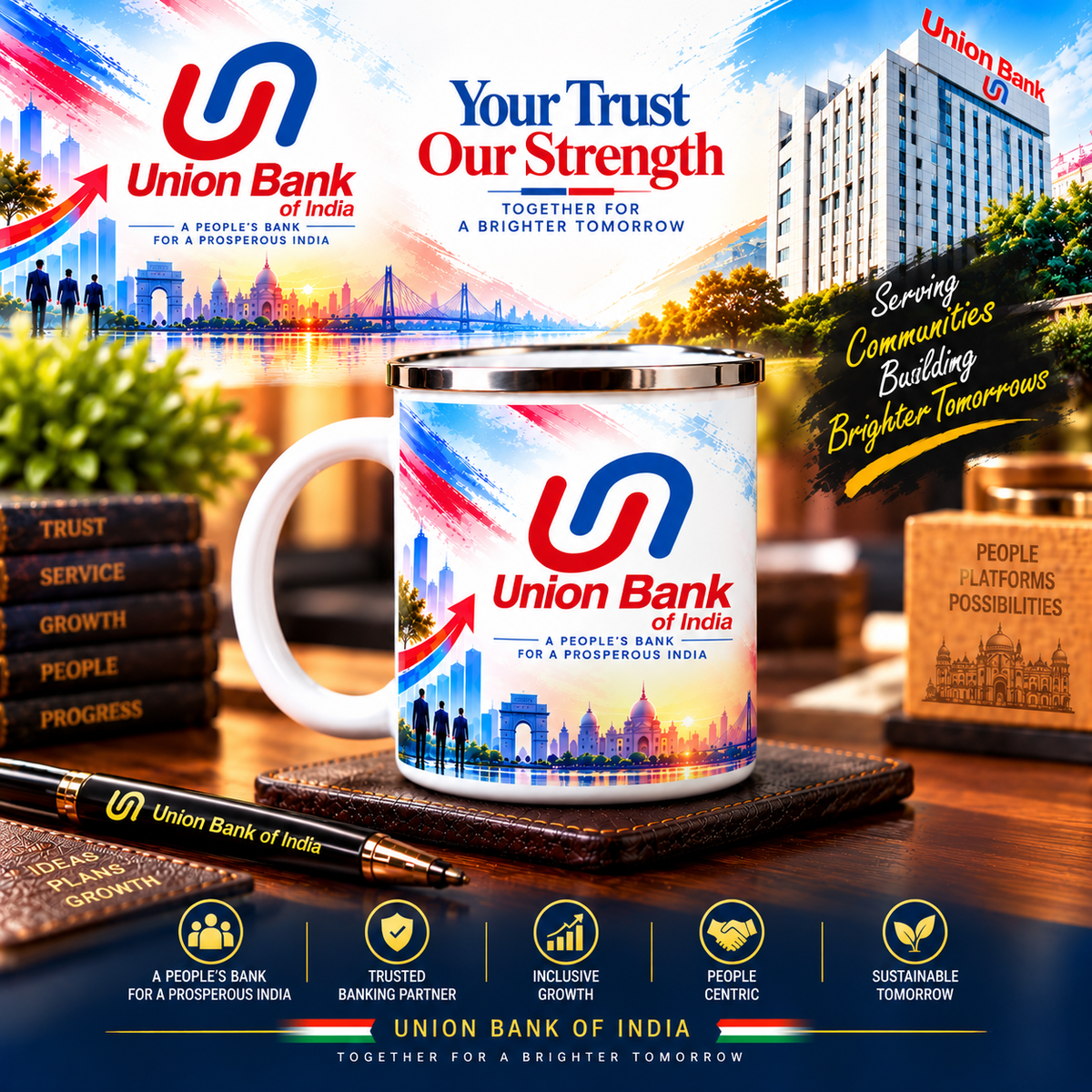 Union Bank of India Steel Mug