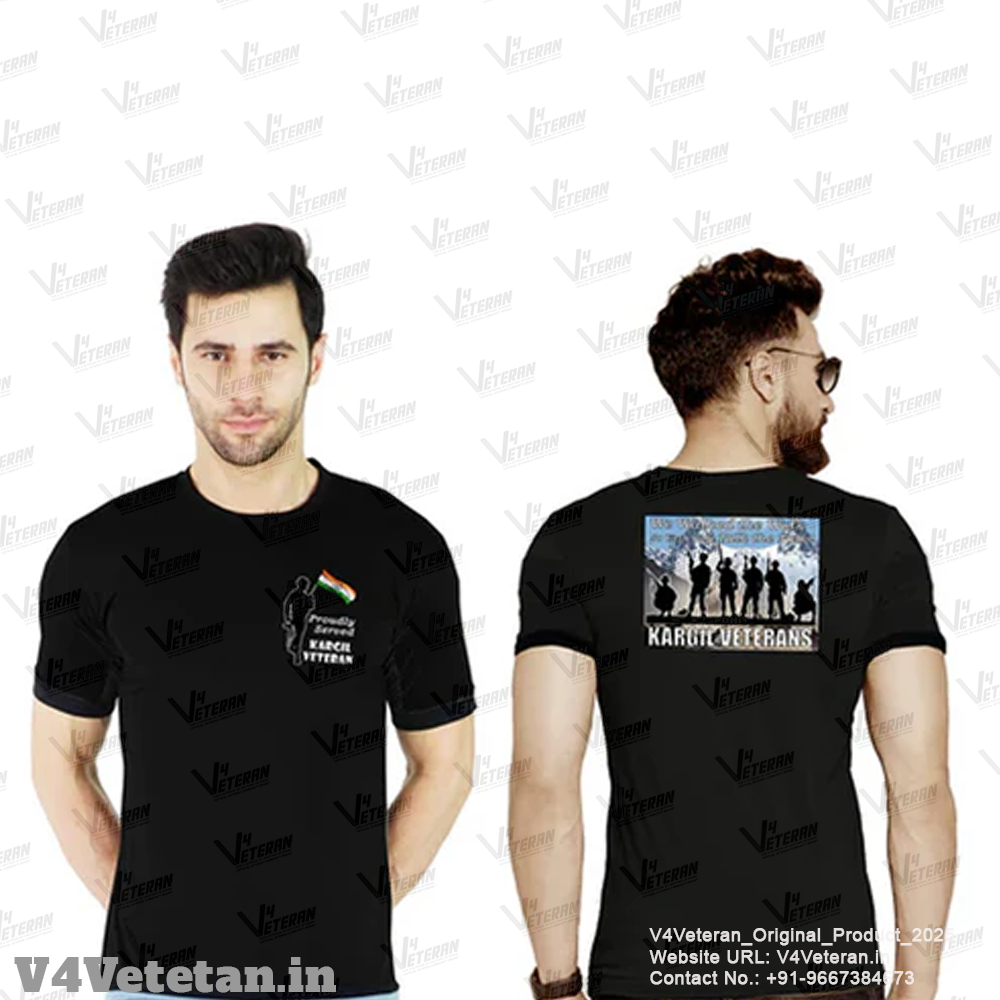 T-Shirts for Indian Navy (Cotton Round Neck, Earned Title, Black)