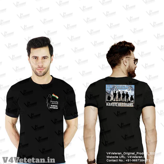 T-Shirts for Indian Navy (Cotton Round Neck, Earned Title, Black)