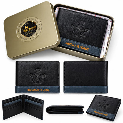 Indian Air Force Premium Leather Wallet with Embossed