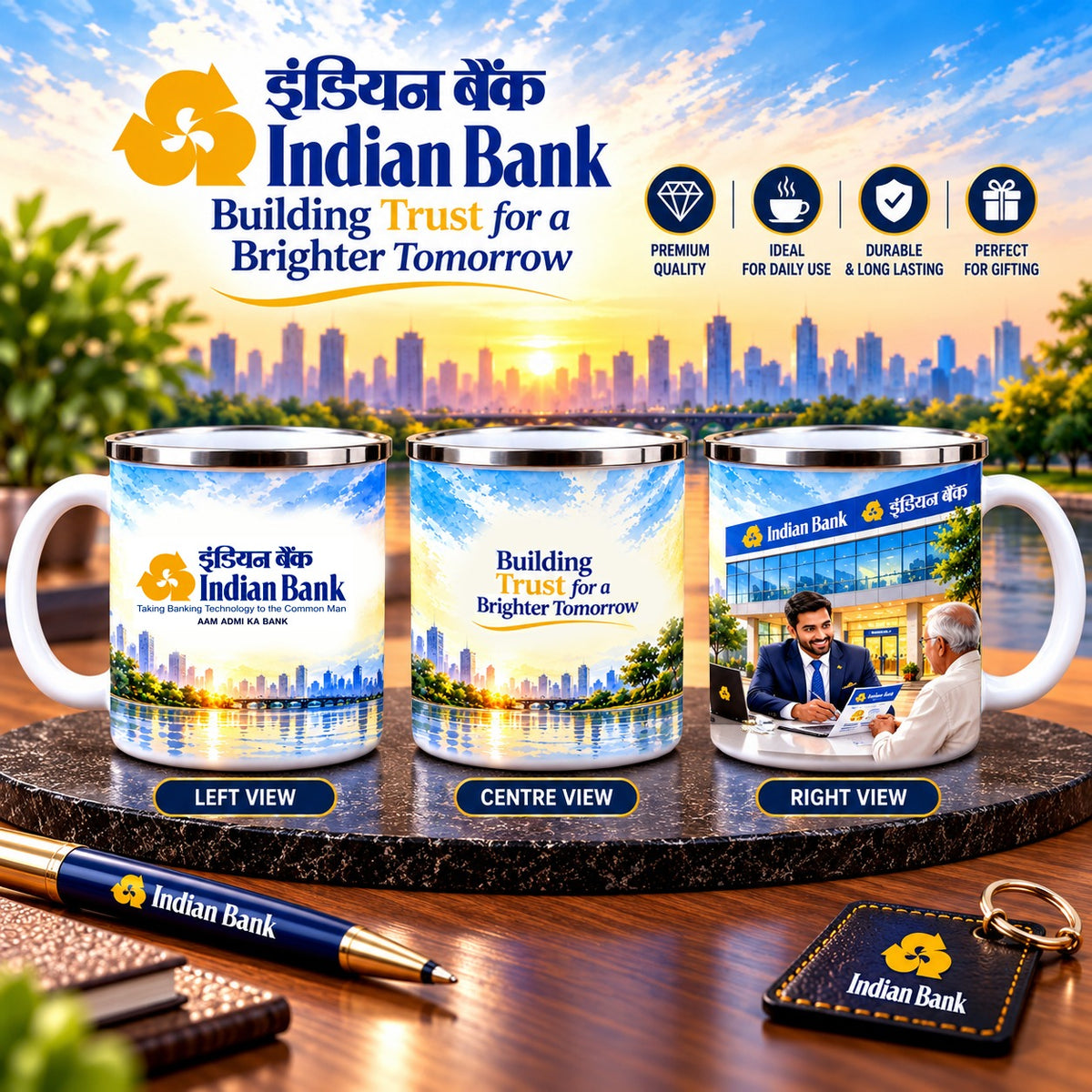Indian Bank Steel Mug