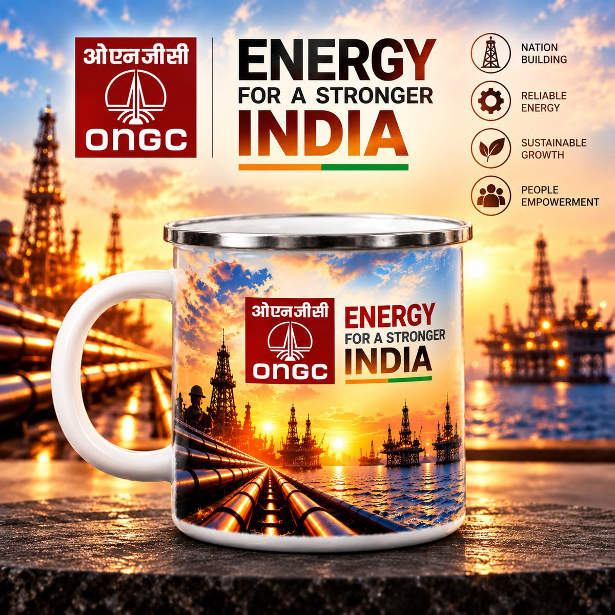 ONGC Steel Mug