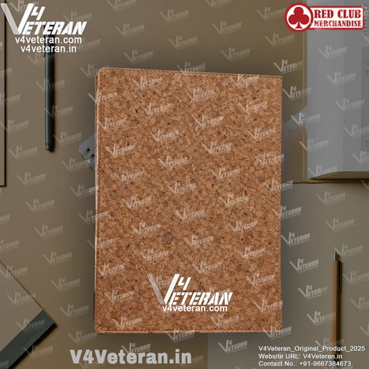 Advocate (Veteran) Office Notebook with Phone–Card Pocket & Elastic Pen Loop (cork)