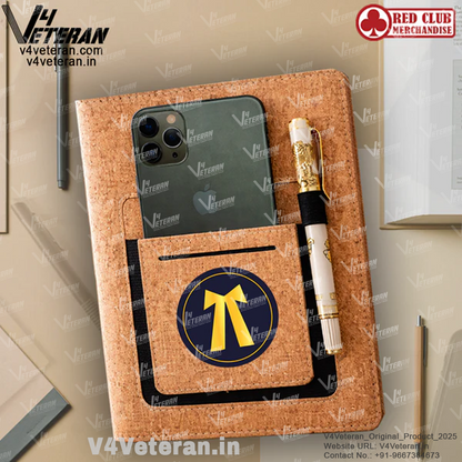 Classic Advocate (Veteran) Office Notebook with Phone–Card Pocket & Elastic Pen Loop (cork)